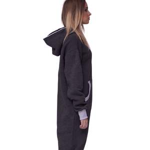 ชุดวันพีซมีฮู้ดสำหรับผู้หญิงสำหรับฤดูหนาว ผ้าถักระบายอากาศได้ดี สวมใส่สบายและเซ็กซี่  แบบเต็มตัว รับผลิตตามสั่ง ขายส่ง - Product Image 3