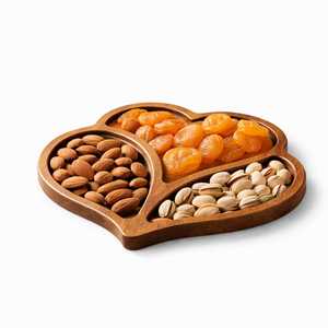 ชามไม้ขายตรงจากโรงงาน รูปทรงแปลกตา จานเสิร์ฟ ของตกแต่งกลางโต๊ะ ชามใส่ผลไม้อบแห้ง ถาดโชว์อาหารบนโต๊ะ - Product Image 1