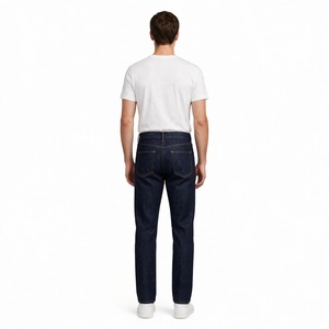 Jean en denim droit pour homme, taille mi-haute, délavage clair, coupe classique, en coton, pantalon décontracté, exporté du Bangladesh - Product Image 6