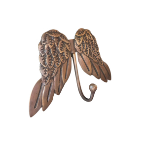 Decorative Angel Wings Metal Wall Hook Vintage Bronze Coat Hanger Unique Feather Design Key <b>Cloth</b> <b>Rack</b> Factory Direct - Product Image 1