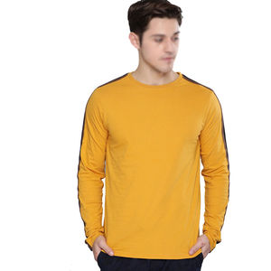 Camiseta de Manga Larga para Hombre, 100% Algodón, Cuello Redondo, Casual, Antiarrugas, Cómoda, en Colores Sólidos - Product Image 1