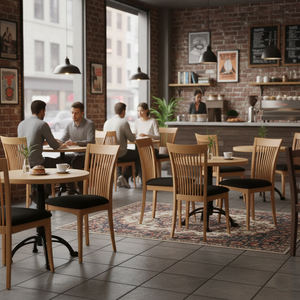 Chaise de salle à manger moderne en teck indonésien à dossier à lattes, écologique, durable, avec un cadre en bois robuste, élégante, pour hôtel, maison, salle à manger - Product Image 3