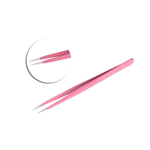 Pince à épiler en acier inoxydable avec logo personnalisé, pointe fine et lisse, antistatique, durable, 10 mm de longueur, pour cils - Product Image 4