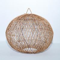 Meilleure vente abat-jour rond en rotin rustique traditionnel fabriqué à la main prix de décoration pour la maison et le restaurant du Vietnam