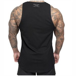 Men's Gym Tank Top Casual Summer Vest Style Breathable 100% Cotton Lightweight Drop Armhole Cut Crew Neck Customizable - Product Image 4
