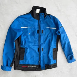 Custom Logo Work <b>Jacket</b> <b>Men</b> Industrial Construction Uniform Blue Black Workwear <b>Jacket</b> With <b>Reflective</b> Stripe - Product Image 1