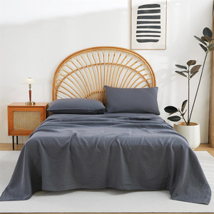 Juego de Sábanas Planas y Ajustables de Lino 100%, de Alta Calidad, Lisas, Impermeables, Extra Suaves, Transpirables, Antiarrugas, Importadas, de Lujo, para Uso Hotelero - Product Image 1