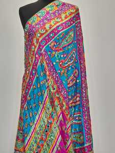 Trendy Mirror Embroidery <b>Shawls</b> Traditional Scarves <b>Shawls</b> & Hijab Elegant Women Fashion Wrap for Festive <b>Wedding</b> Occasion Wear - Product Image 5
