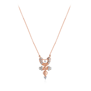 GLEAMORA ENTERPRISE - Colgante de Diamante Cultivado en Laboratorio en Oro Rosa, Diseño de Ojo Turco, Corte Brillante, Joyería de 18K para Mujer, Uso Diario, a la Moda - Product Image 1