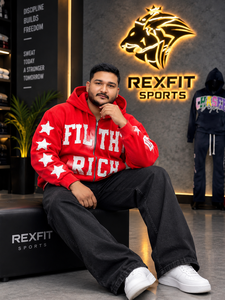 Sweat à capuche zippé surdimensionné personnalisé pour homme, en molleton épais avec appliqué graphique lettres et motif étoile sur la manche, style streetwear - Product Image 4