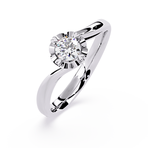 Anillo de Compromiso, Aniversario o Boda de Oro de 10k, 14k o 18k con Diamante Redondo de 0.5 CT para Mujer, Certificado por IGI, Diseño de Diseñador de Moda - Product Image 6
