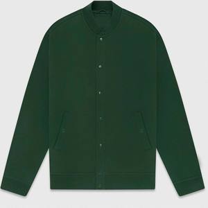เสื้อแจ็คเก็ตวาร์ซิตี้ผู้ชาย สีเขียวเข้ม ผ้าฟลีซ คอตั้ง สวมใส่สบาย ทรงปกติ ผ้าถักโพลีเอสเตอร์ สีพื้น ปิดด้วยซิป เหมาะสำหรับฤดูหนาว - Product Image 1