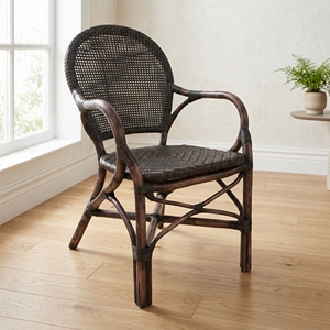 Nouveau fauteuil en rotin noir classique, moderne et minimaliste, pour la maison, la vente en gros, le salon, la salle à manger, le jardin, la terrasse, la mer - Product Image 4