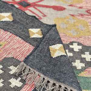 Alfombras Kilim Compactas y Reversibles Tejidas a Mano con Yute y Lana para Sala de Estar, Dormitorio y Estudio - Product Image 5