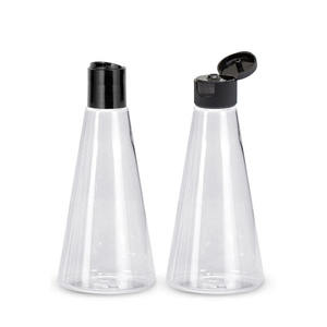 Bouteille conique en plastique PET de haute qualité OEM 250 ml, emballage cosmétique de qualité alimentaire, impression sérigraphique personnalisée, étiquette estampée à chaud - Product Image 4