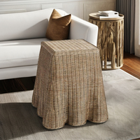 Table d'appoint en rotin festonné de haute qualité au design moderne, table basse, mobilier de maison pour salon, taille personnalisée, emballage inclus