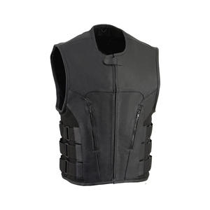 Gilet de motard en cuir véritable pour femme avec broderie logo et fermeture éclair - Product Image 2
