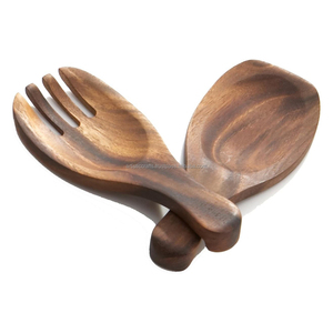 High Quality Handmade 2-Piece Set of Eco-Friendly Natural Wooden <b>Salad</b> <b>Tools</b> High-Artistic Kitchen Tableware Handmade Crafts - Product Image 1