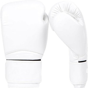 Customized PU Leather Boxing Gloves with Custom Logo Premium Quality Waterproof Adjustable Wrist <b>Strap</b> Training Adults White - Product Image 3