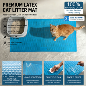 Tapis de récupération de litière rainuré pour chat, durable, en latex non creux, pour le contrôle de la dispersion de la litière, personnalisable - Product Image 1