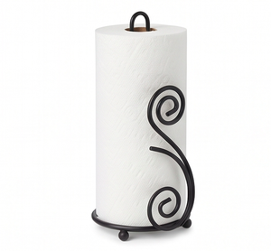Durable Metal <b>Paper</b> Towel Holder With Scroll Design Perfect For <b>Kitchen</b> Bathroom And Toilet Use Napkin Organizer Handcrafted - Product Image 1