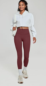 HAWK SPORTS INDUSTRIES Leggings longs sans couture taille haute pour femme, couleur unie, tissu extensible en spandex tricoté, respirant - Product Image 3