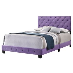 Letto Matrimoniale Transizionale Viola con Supporto Imbottito, Prodotto Comodo e Confortevole - Product Image 1