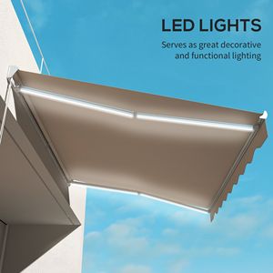 Tenda da Sole Elettrica Bianco Crema 13x10 con LED e Telecomando, Facile da Usare, Estensibile per Patio Esterno - Product Image 6