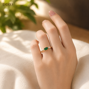 Anillo de Compromiso de Plata de Ley 925 con Gema de Corte Esmeralda para Mujer, Anillo de Propuesta con Moissanita - Product Image 6