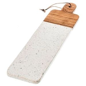 Tabla de cortar de piedra natural, mármol y madera, superficie de corte premium para cocina, para verduras, frutas, carne, queso y pan. - Product Image 1