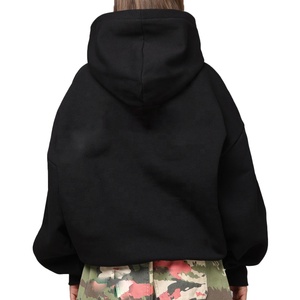 <b>Black</b> <b>Hoodie</b> Pullover Sweatshirt Oversized Streetwear Kangaroo Pocket Long Sleeve <b>Plain</b> / Solid Relaxed custom logo embroidery - Product Image 2