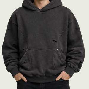 Sudadera con Capucha Personalizada con Bordado, Sudadera Extra Grande de Felpa de Algodón, Sudadera Urbana de Gran Peso - Product Image 3