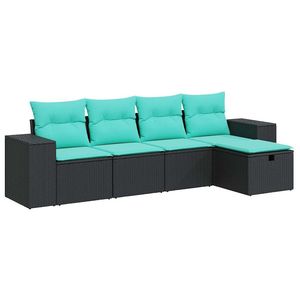 Ensemble de canapés de jardin noir et bleu - Product Image 2