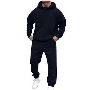 Ropa deportiva personalizada Unisex Sudadera con capucha y pantalones de chándal Conjunto Poliéster Algodón Precio barato Hombres Jogging Conjunto de dos piezas Sudadera con capucha - Product Image 1