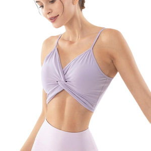 Soutien-gorge de sport pour femme à bretelles croisées, sans couture, élastique, col en V, maintien élevé, confortable, respirant, durable, pour la gym et le fitness - Product Image 6