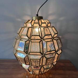 Artisan Design Round Glass <b>LED</b> Pendant <b>Light</b> Warm White Gold Finish Brass/Silver Glass Mounted Chandelier <b>for</b> Living <b>Room</b> - Product Image 1