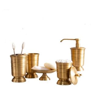 Brass Bathroom Set Luxury Hotel Home Washroom Countertop Soap <b>Holder</b> Tumbler <b>Toothbrush</b> Cup Design - Product Image 3