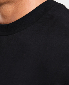 Camiseta Negra Extra Grande para Hombre, Talla XXL, Manga Corta, Cuello Redondo, 100% Algodón Jersey, Estilo Casual, Diseño Liso, Precio Económico, MOQ Bajo - Product Image 4