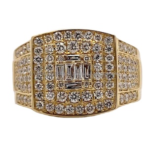 Anillos de Hombre con Incrustaciones de Moissanita, Corte Baguette, Estilo Hip Hop, para Bodas y Fiestas, Plata de Ley, Joyería de Moda Única, Regalo para Él - Product Image 1