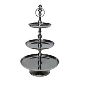 <b>White</b> Finishing Tableware <b>Cake</b> Server Elegant Design Classic Stylish New Metal <b>Cake</b> <b>Stand</b> Supplier By India - Product Image 2
