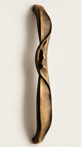 Poignée de porte tissée profilée, finition bronze antique, longue poignée de meuble au profil fluide, quincaillerie décorative pour meubles - Product Image 2