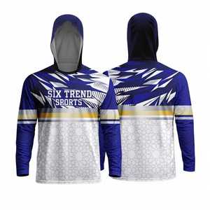 เสื้อเจอร์ซีย์แขนยาวมีฮู้ด Six Trend Sports พิมพ์ลายแบบ Sublimation แห้งเร็ว ลายเรขาคณิต ทรงสปอร์ตสำหรับผู้ชาย เหมาะสำหรับใส่ในฤดูร้อน - Product Image 1