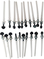 Lot de 100 bouchons de tétine canulés creux à vis en acier inoxydable, réutilisables, pour usage vétérinaire, hospitalier et médical (chèvres)