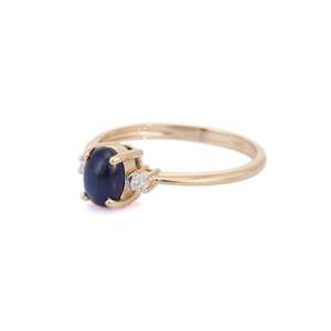 14K Solid <b>Gold</b> <b>Opal</b> Wedding <b>Ring</b> with Pear Cut Diamond Accents - Product Image 3