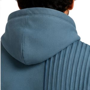 Sweat à capuche personnalisé pour homme, bleu marine, en molleton de coton épais, color block, brodé, style streetwear, fabrication sous marque privée - Product Image 4