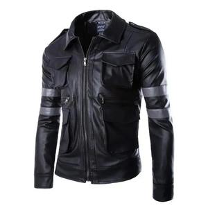 Veste d'hiver pour homme en cuir véritable de qualité supérieure, style streetwear, entièrement zippée, respirante, avec couleurs et logo personnalisables - Product Image 6