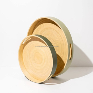 Elegant Spun Bamboo <b>Tray</b> Manufacturer Handmade Multipurpose Serving <b>Tray</b> for Restaurant Cafe Wholesale Vietnam - Product Image 2