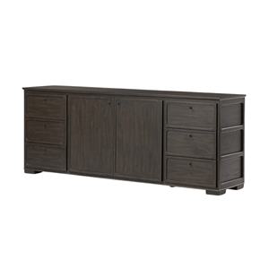 ตู้ไซด์บอร์ดไม้เนื้อแข็งพร้อมช่องเก็บของแบบสองบานและลิ้นชักด้านหน้าเรียบเนียนสำหรับจัดระเบียบห้องนั่งเล่นและห้องรับประทานอาหาร - Product Image 2