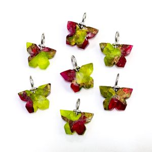 Colgante de mariposa de turquesa Mohave verde rubí AAA, de plata de ley 925, tallado a mano, para fabricación de joyas al por mayor - Product Image 1