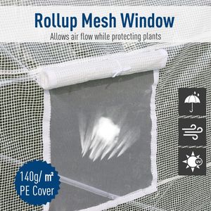 Serra a tunnel portatile bianca 20x10x7ft per esterni, per la crescita di piante, ideale per giardini e orti - Serre e Ambienti da Giardino - Product Image 4